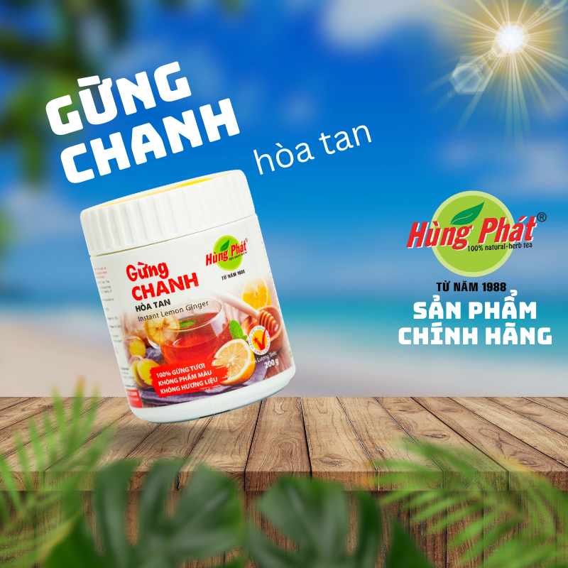 Gừng chanh hòa tan 200g - trà hùng phát