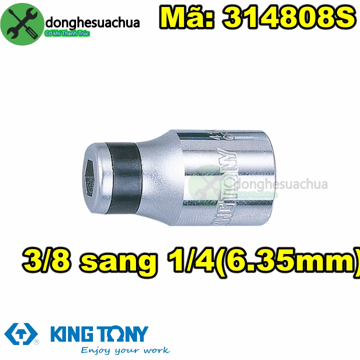Đầu chuyển bulong 3/8 sang đầu bắn vít 6.35mm kingtony 314808s