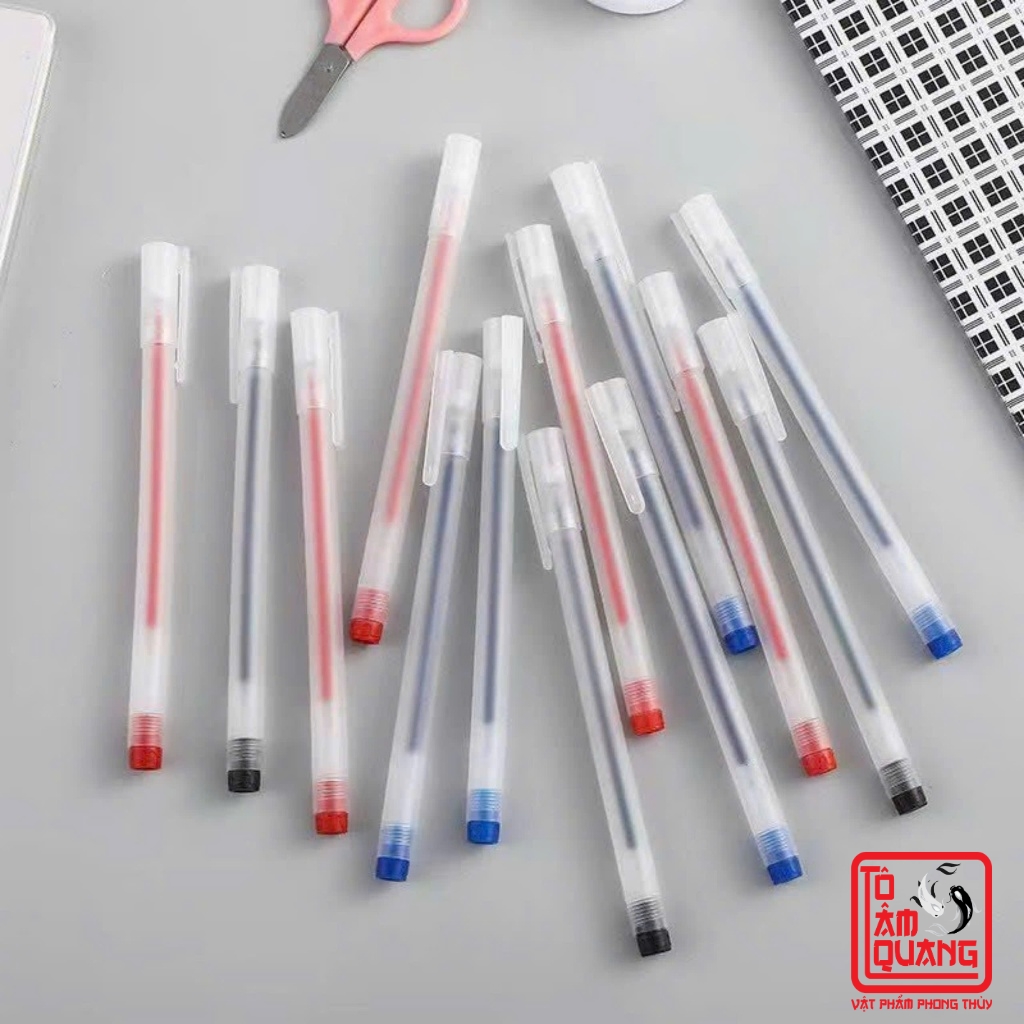 Combo 100 Cây Bút chép kinh, bút Gel bút bi nước văn phòng mực gel 0.5mm mực đều nét chữ đẹp, không lem - Phong thuỷ Tô Tâm Quang