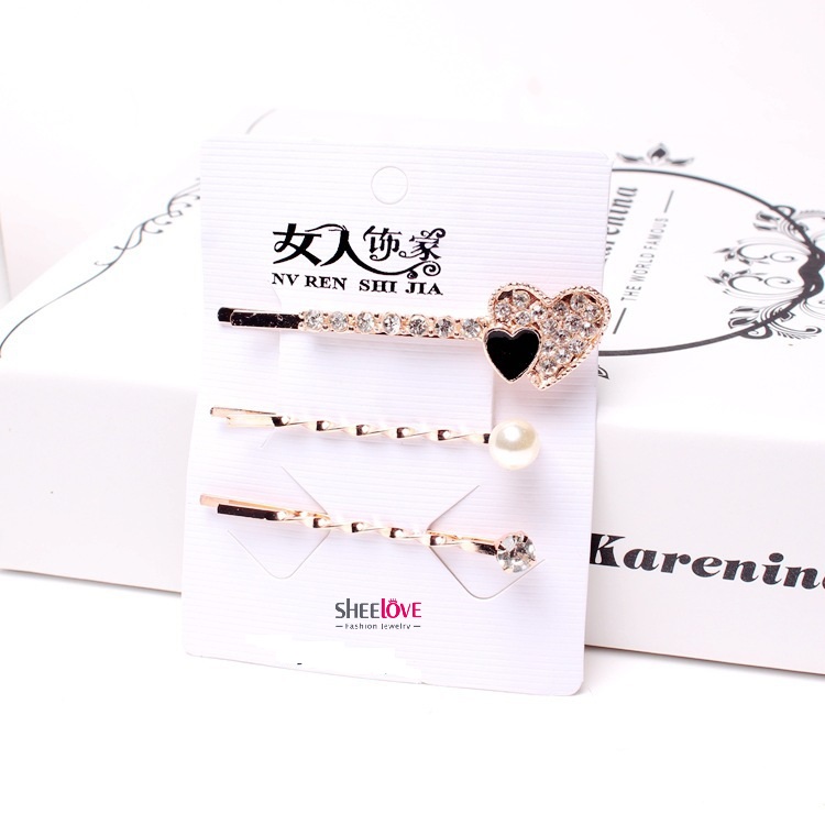 Set 3 kẹp tóc nữ đính đá lấp lánh siêu xinh