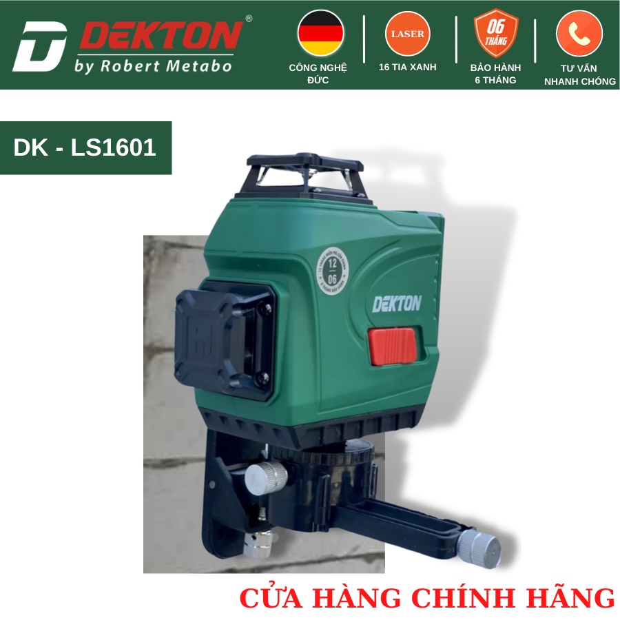 Máy Bắn Cốt - Cân Mực - Cân Bằng laser Dekton / DK - LS1601 / 16 Tia Xanh - 2PIN - Remote - Bóng Led Siêu Sáng