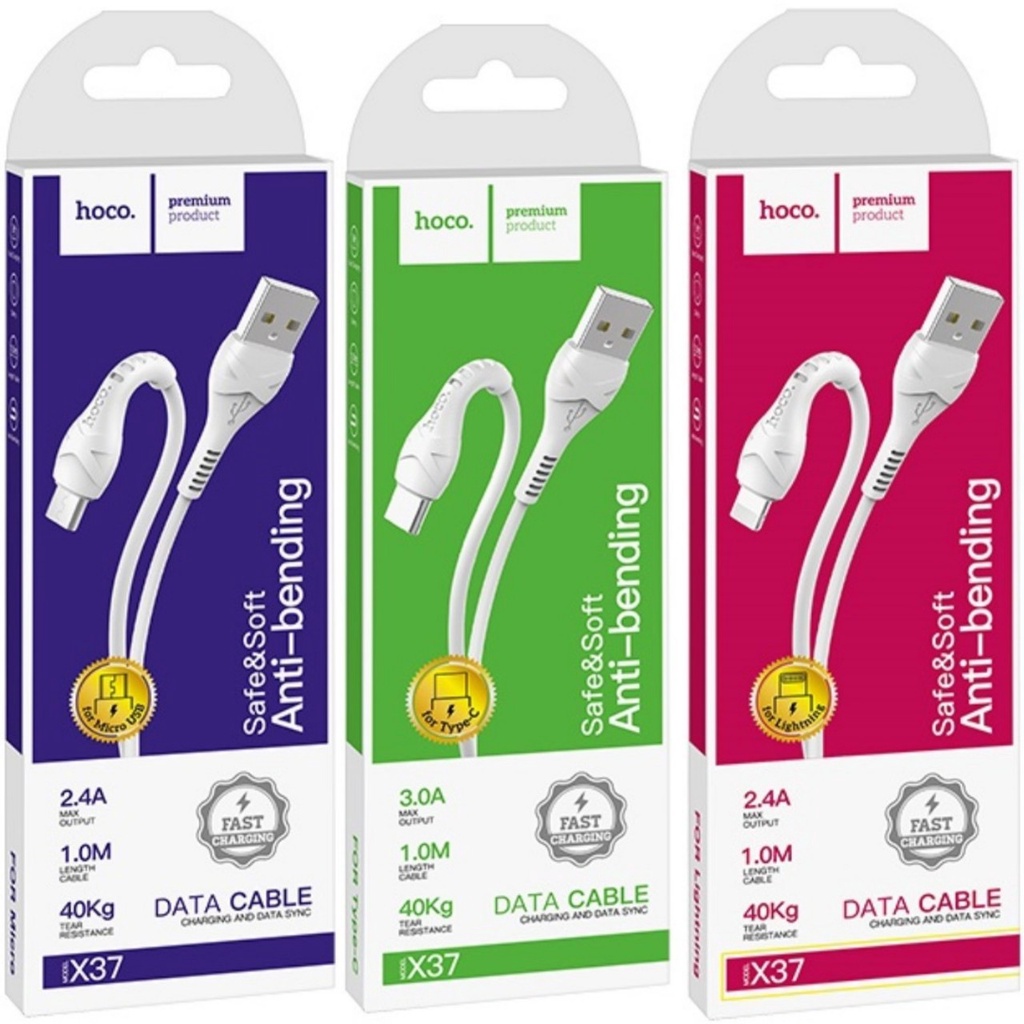 Cáp sạc nhanh hoco x37 cho ip/android chính hãng s8