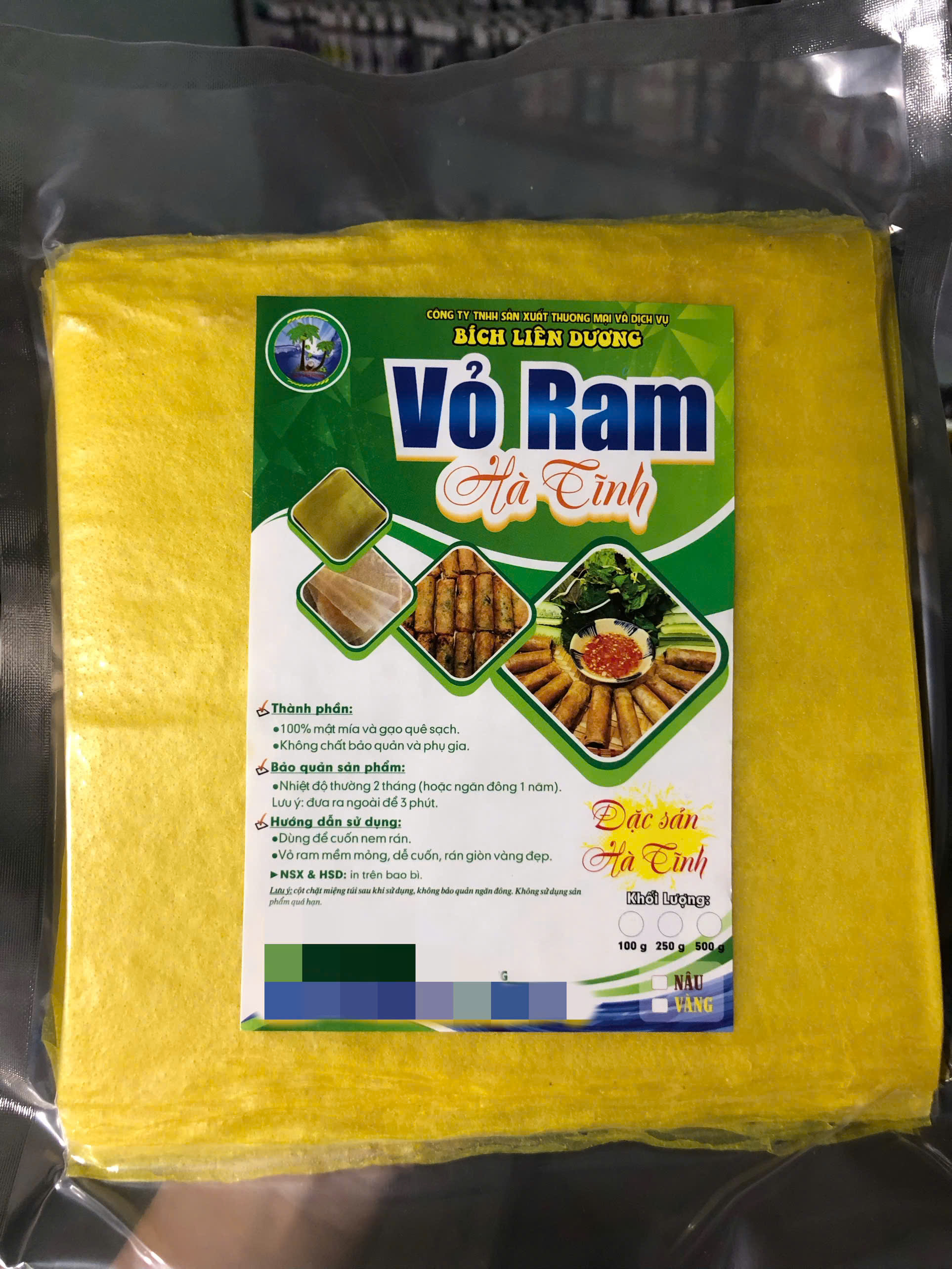 [500g] Vỏ Ram Vàng Hà Tĩnh_Vỏ Ram Mềm, Dễ Cuốn