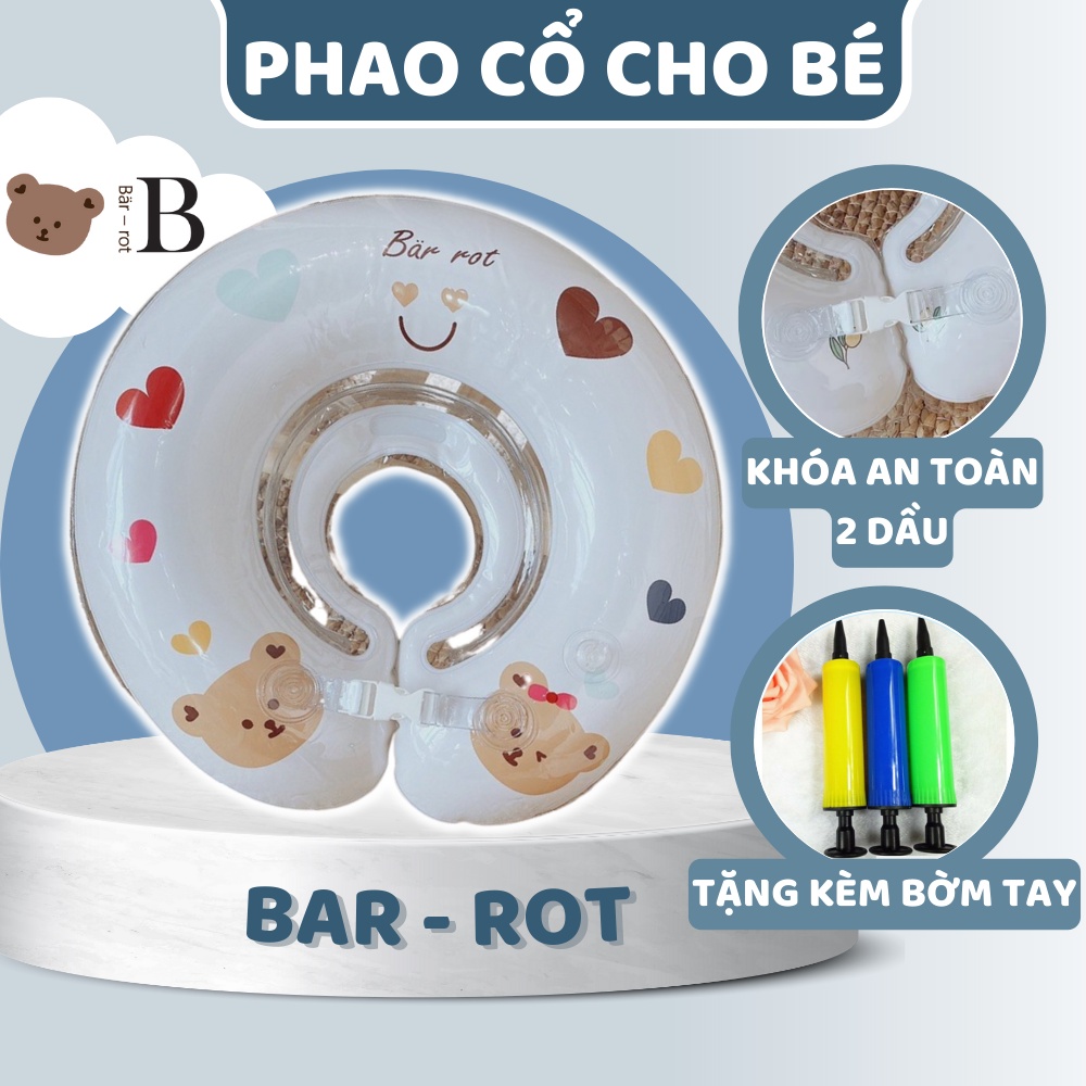 Phao bơi Cổ Chống Lật BAR ROT, tập bơi cho trẻ nhỏ loại Cao Cấp, Phao bơi cho bé tập làm quen với nước Zimbababy