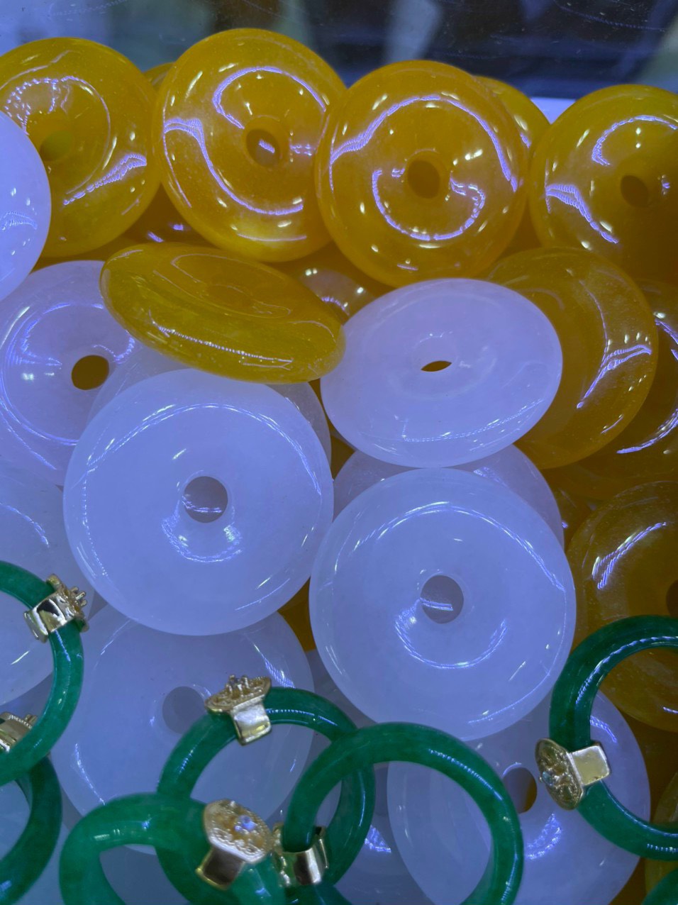 Mặt dây chuyền Nữ Đồng Điếu Đồng Tiền Ngoc nhiều màu BK Store tặng kèm dây