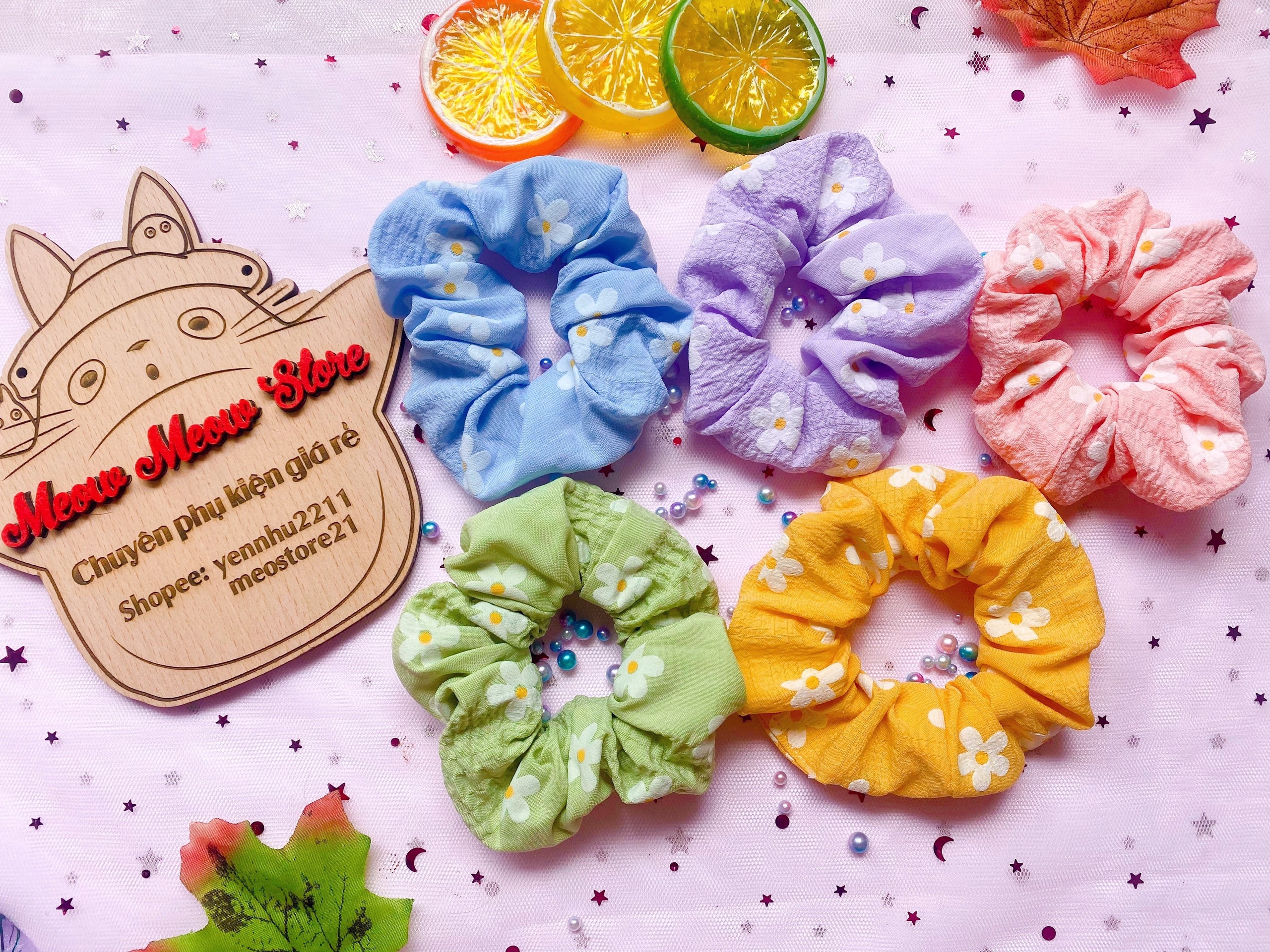 ❣️ảnh thật+được chọn mẫu❣️scrunchies dây cột tóc chun tóc vải hoa loại tốt hot trend🎀