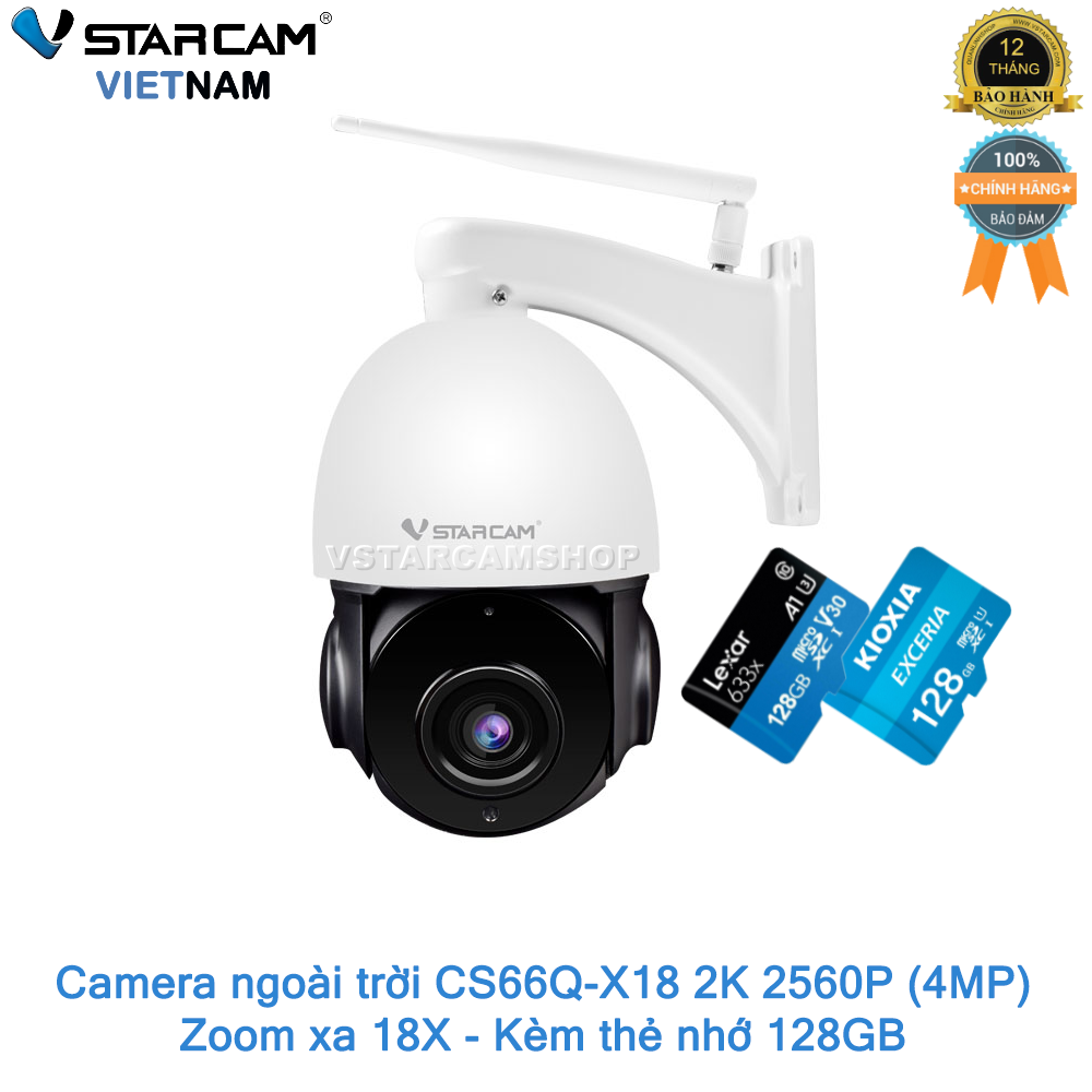 Camera ngoài trời Vstarcam CS66Q - X18 Ultra HD 2K (4MP), zoom xa 18x, bảo hành 12 tháng
