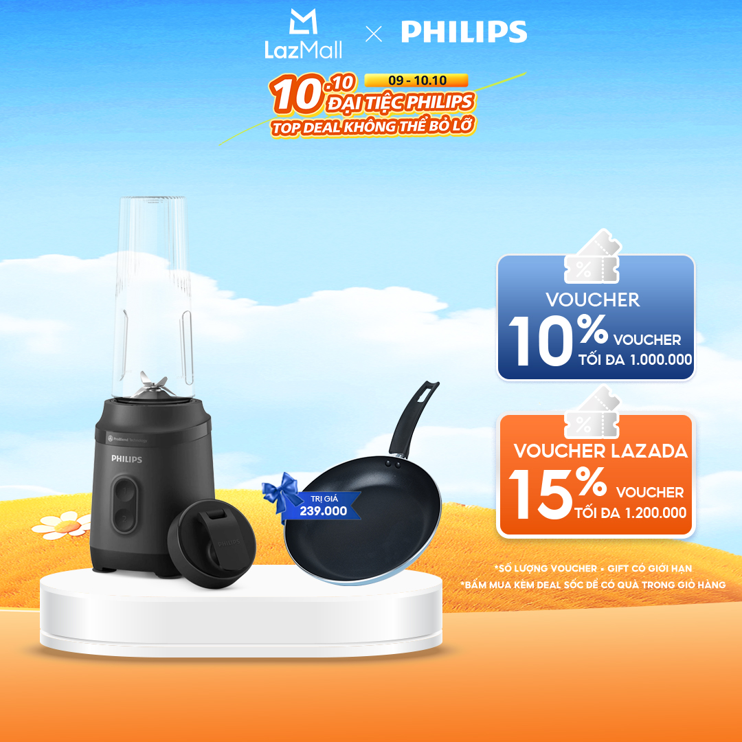 Philips Hr2672/00 Blender | 350W with a Portable Blender for Convenient Direct Grinding - Genuine Product