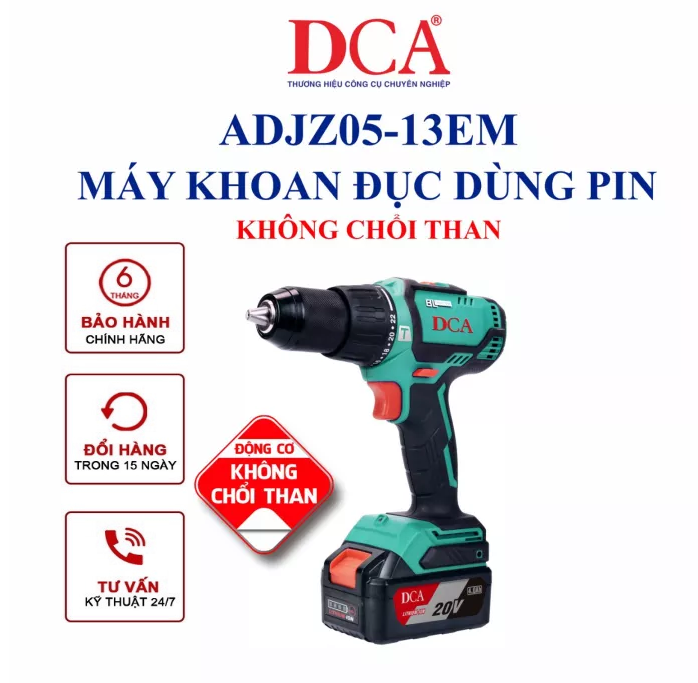 Máy khoan búa dùng pin 20v/4.0ah dca adjz05-13em