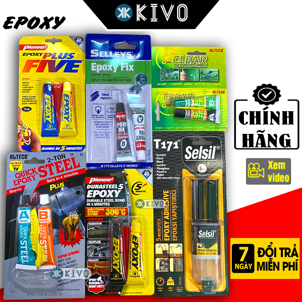 Keo AB 2 Thành Phần Epoxy Thái Lan Chịu Nhiệt, Chịu Lực Tốt CHÍNH HÃNG - Keo AB Trong Suốt/ Keo AB S