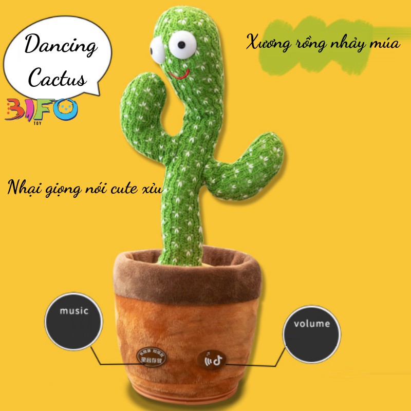 Đồ chơi xương rồng nhảy múa uốn lượn Dancing Cactus phát ra âm thanh vui nhộn biết nhại tiếng