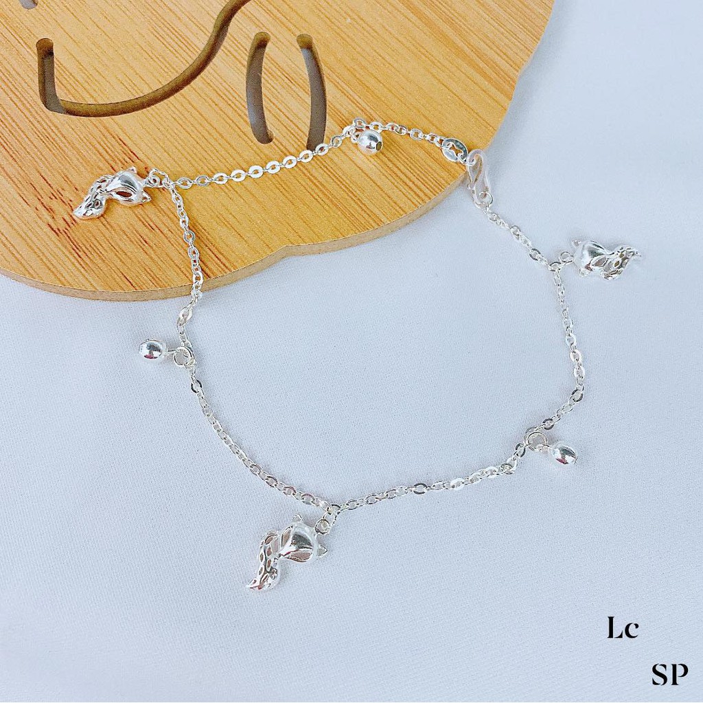 Lắc chân hồ ly cho nữ mẫu mới bạc ta nguyên chất