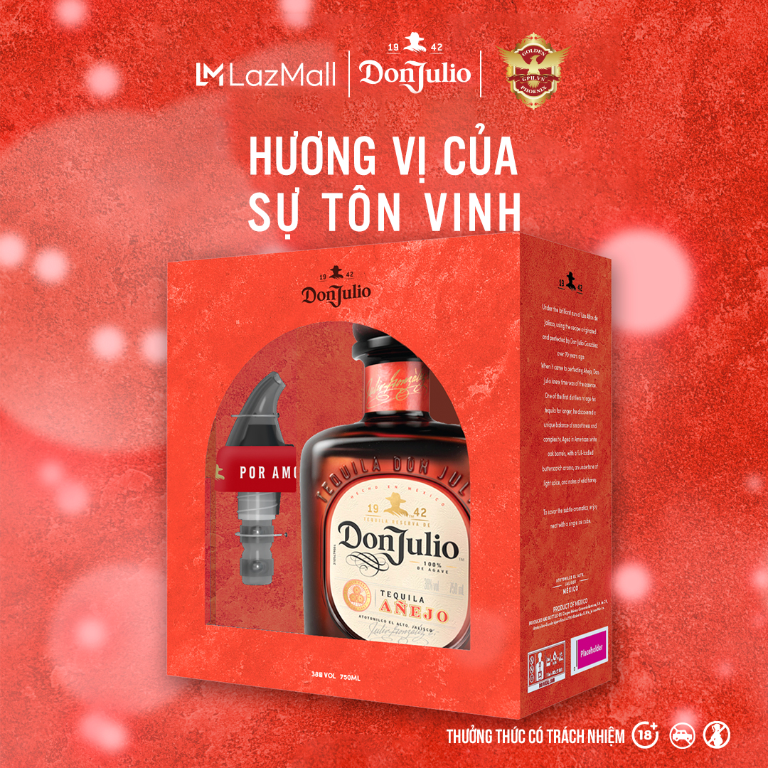 Hộp Quà Tết Rượu Don Julio Anejo Tequila 38% 750ml – Rượu Tequila Chính Hãng - Hương Vị Dành Cho Người Sành Rượu