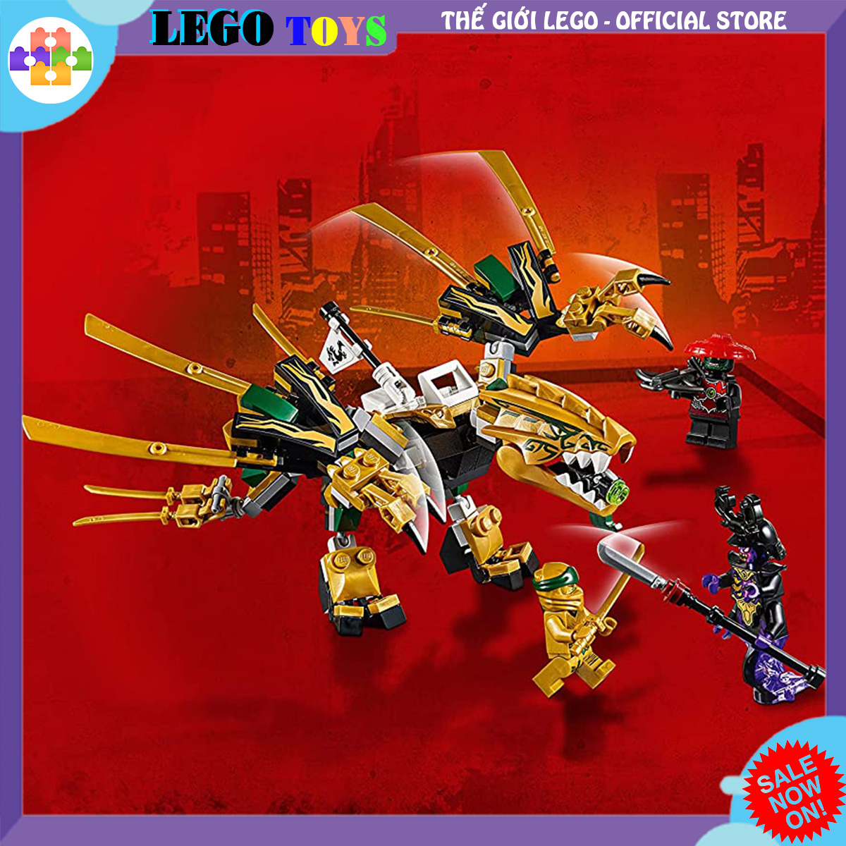Lego xếp hình ninjago rồng vàng chiến binh của lloyd với 201 mảnh ghép