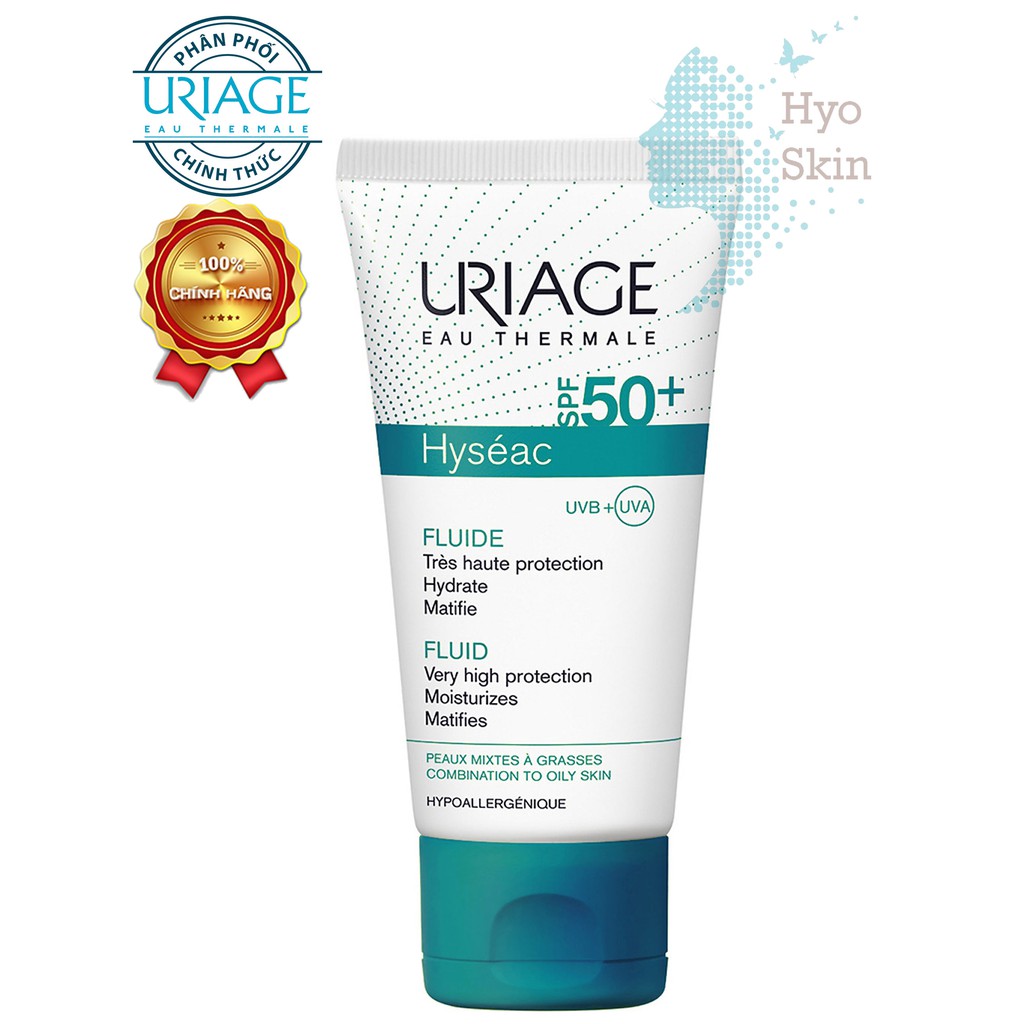 [HCM][CHÍNH HÃNG] Kem Chống Nắng Dành Cho Da Dầu Da Mụn URIAGE HYSEAC FLUIDE SPF50  50ml