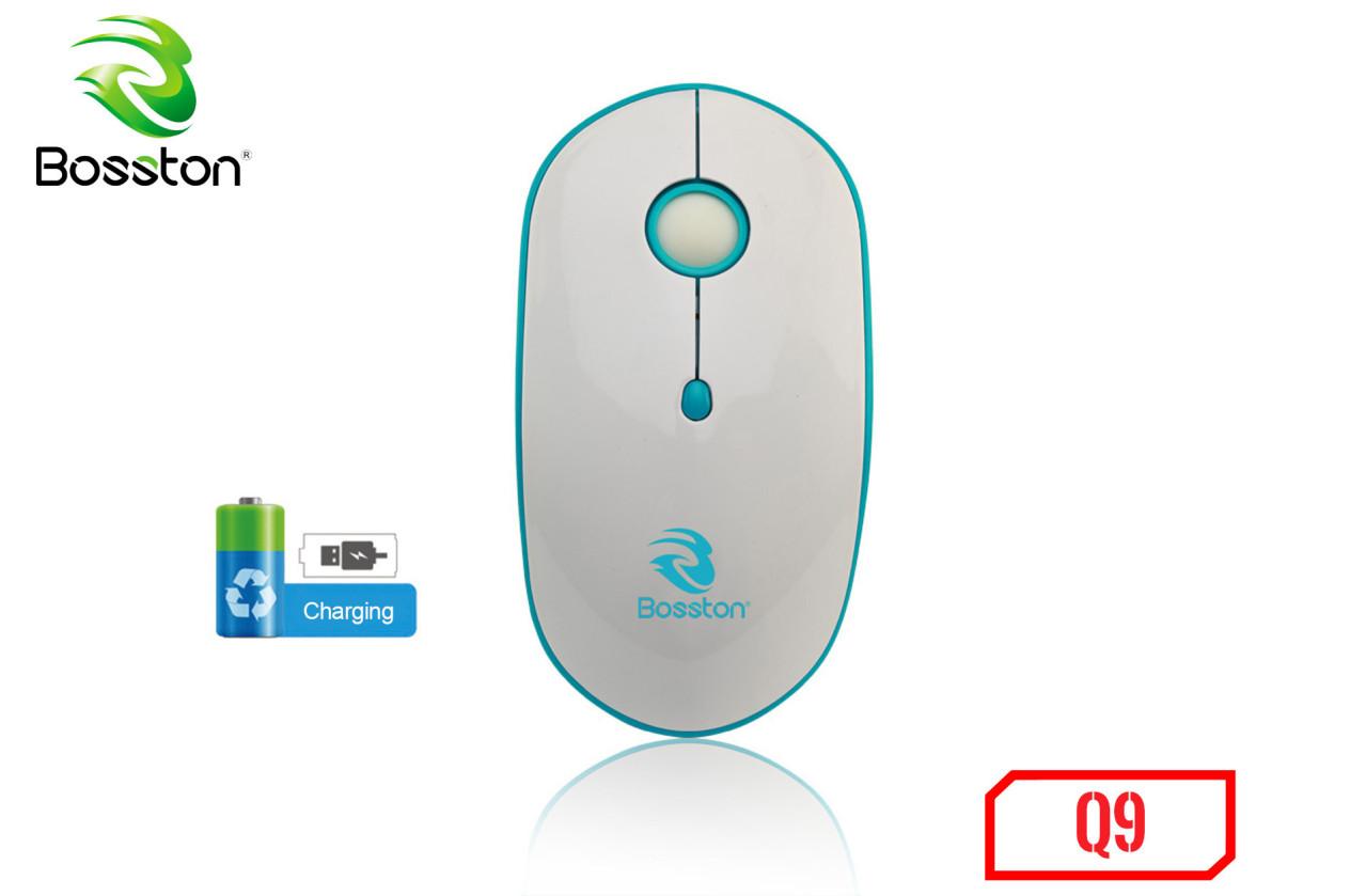 Chuột silent không dây bosston q9 pin sạc 1000dpi -