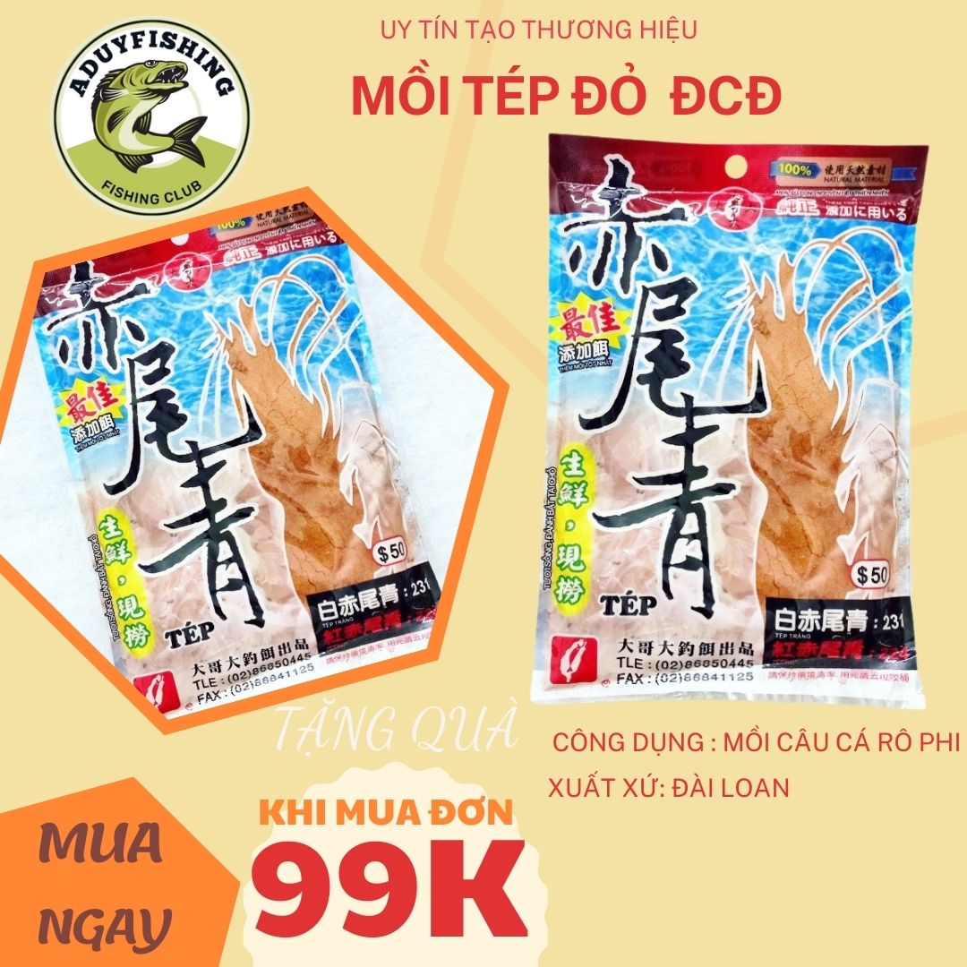 Mồi câu tép đỏ đại ca đại, mồi câu chính hãng Aduy fishing