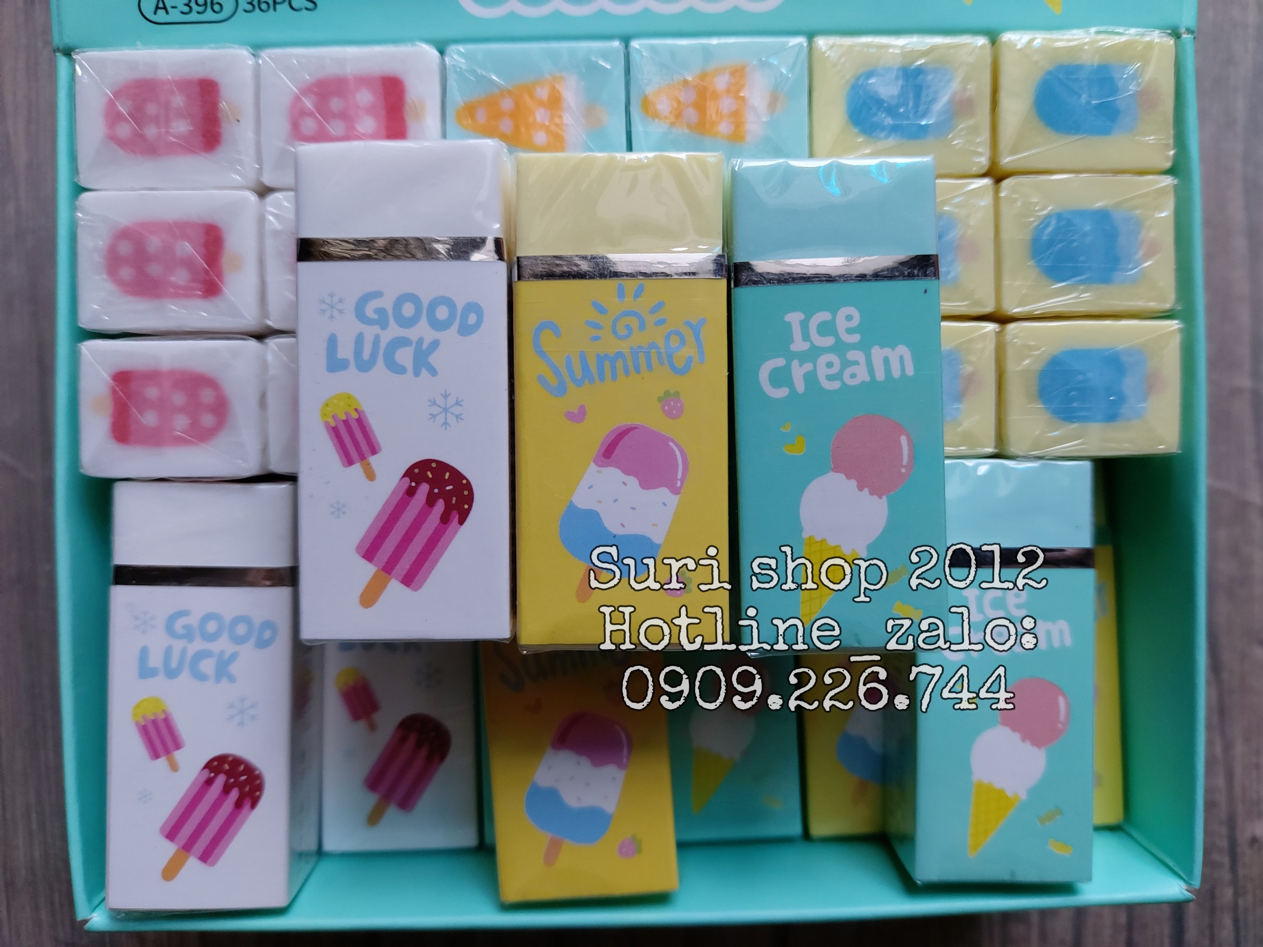 Combo 03 cục gôm tẩy bút chì xịn hình họa tiết dễ thương