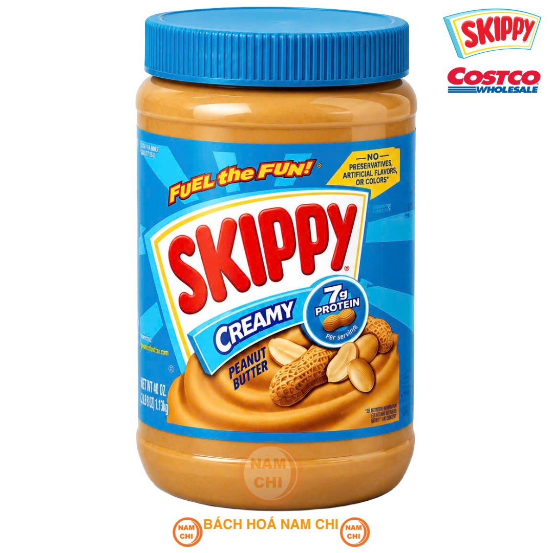 [DATE MỚI] Bơ Đậu Phộng Mịn SKIPPY CREAMY 1.36KG - Nhập Khẩu Mỹ