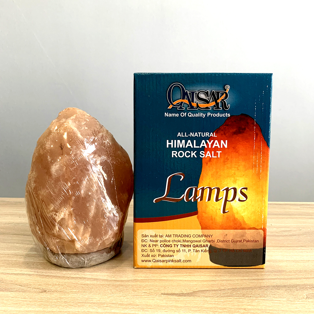 Đèn Đá Muối Himalaya Tự nhiên Aqua trọng lượng 3kg giúp thanh lọc không khí