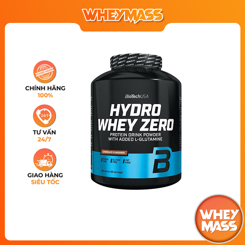 Sữa Dinh Dương Tăng Cơ Nuôi Cơ Phục Hồi Cơ Bắp Cho Người Chơi Thể Thao Tập Gym Whey Protein BioTech USA Hydro Zero Whey 4lbs (1.8kgs) 82 Lần Dùng Từ Châu Âu