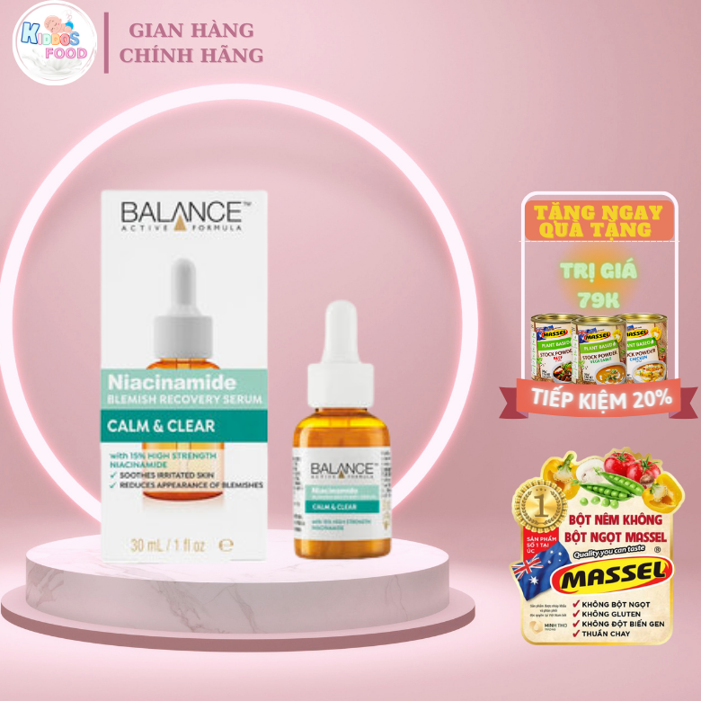 Serum Balance Active Formula Niacinamide Blemish Recovery Ngừa Mụn Mờ Thâm Cải Thiện Da 30ml