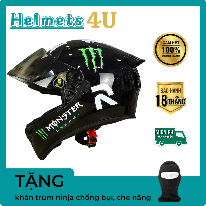Mũ Bảo Hiểm Fullface Royal M138B Giá Tốt Tem HJC Monster - Helmets 4U