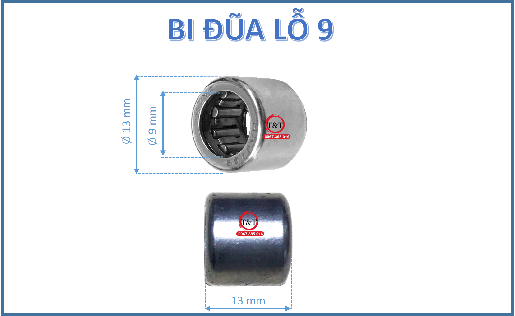 (Combo 5 Viên / 10 Viên) BI ĐŨA LỖ 9, BẠC ĐẠN ĐŨA NHỎ Ổ bi đũa 9- Bạc đạn đũa các cỡ