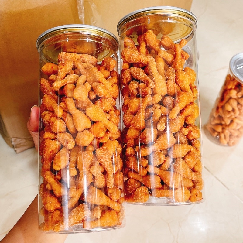 Bánh đùi gà giòn cay thơm siêu ngon lon pet 300gr - hũ gấu 400g - heri food
