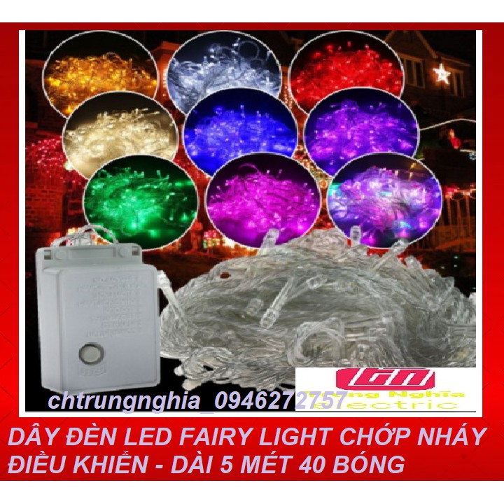 Dây đèn led fairy light chớp nháy điều khiển - dài 4 mét