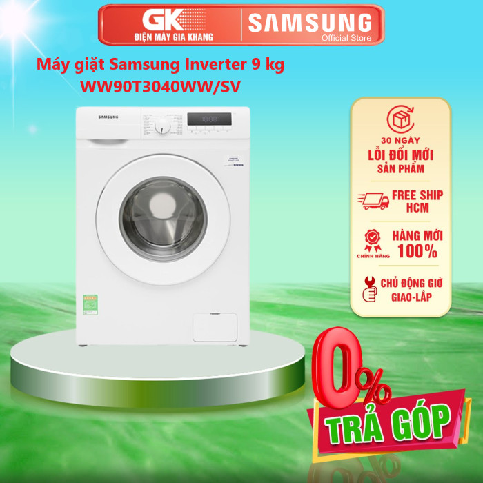 Máy giặt samsung inverter 9 kg ww90t3040ww/sv - giao toàn quốc - freeship hcm