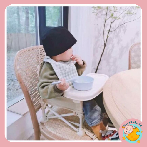 Ghế Ăn Dặm Gấp Gọn HOO BOOSTER kiểu dáng Hàn Quốc Siêu Nhẹ Cho Bé,Ghế Ăn Dặm Du Lịch GoodbabyTBVN