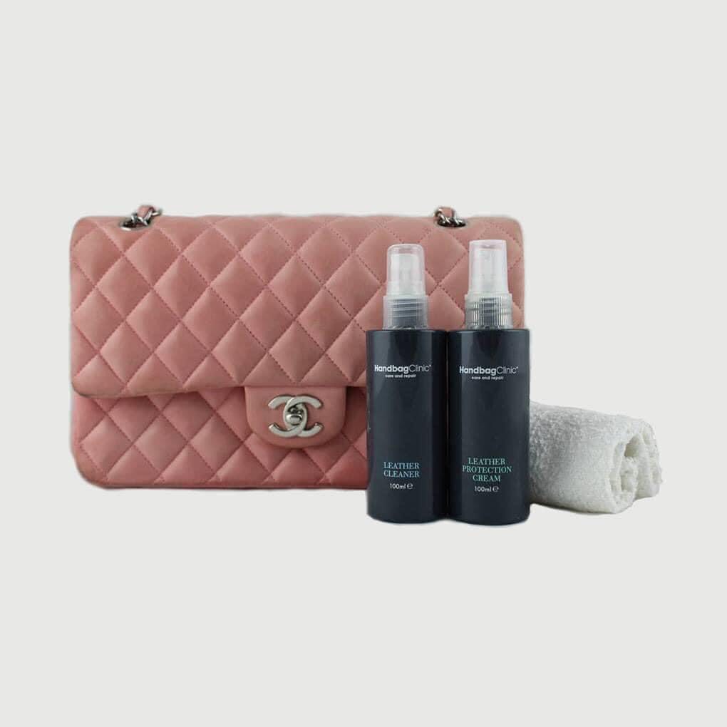 Bộ sản phẩm vệ sinh túi và bảo dưỡng túi da hãng Furniture Clinic nước Anh - Handbag care kit 100ml