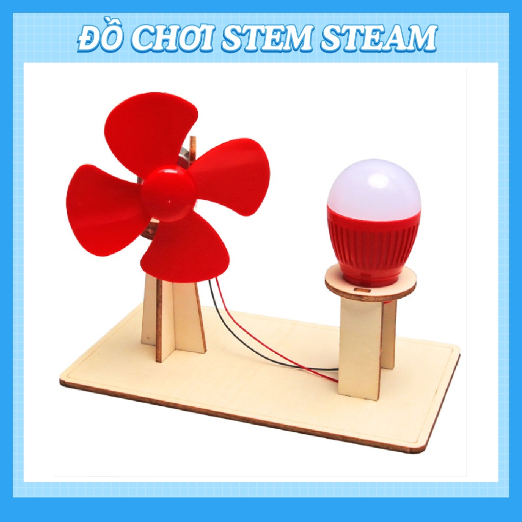 Mô hình điện gió mẫu 2 - Đồ chơi lắp ghép gỗ - Đồ chơi giáo dục STEM STEAM