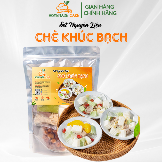 Set chè khúc bạch 20 chén -freeship- nguyên liệu chè khúc bạch tự nấu 3 vị thạch cao cấp