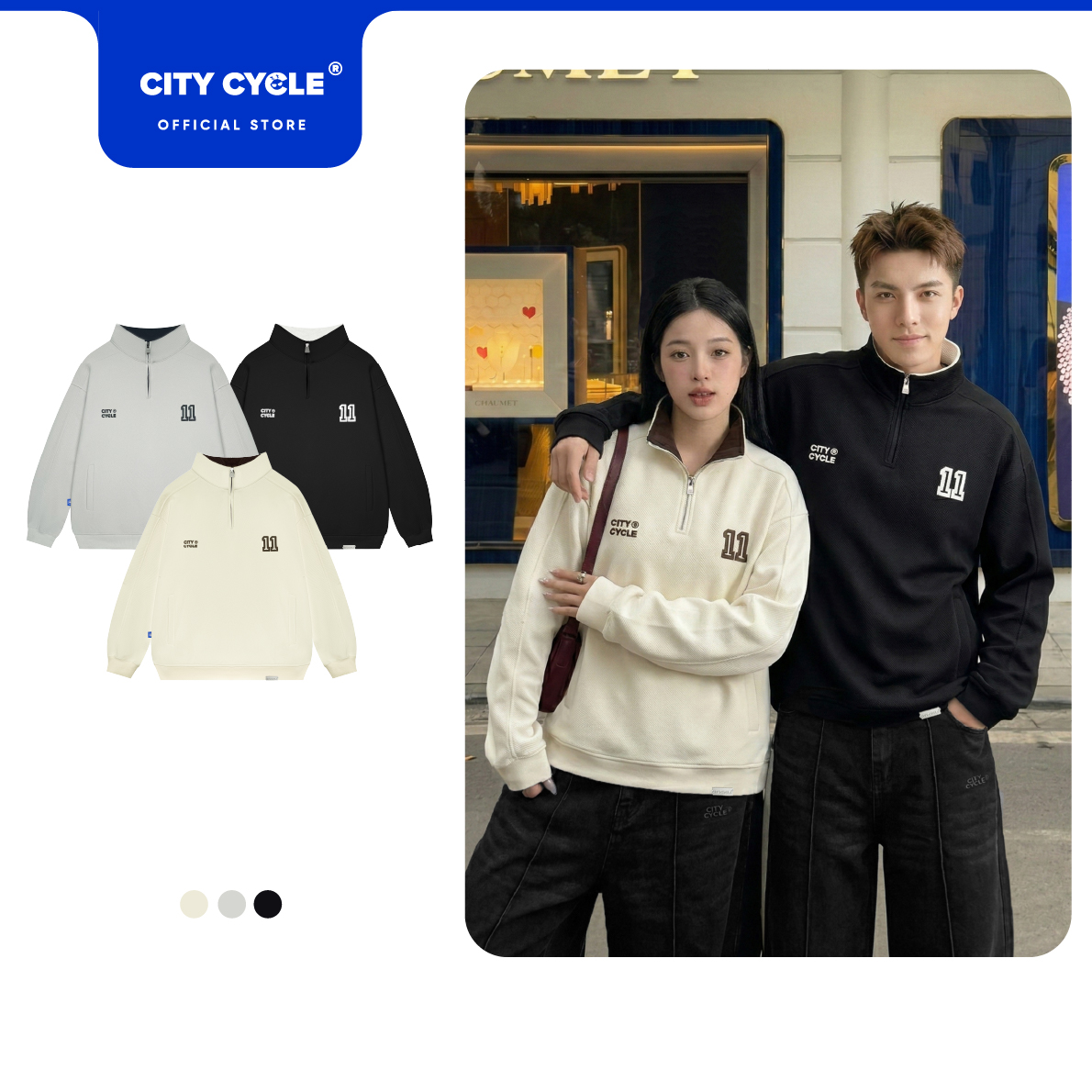 Winter Boxy Sweatshirt for Men and Women Boxy Genuine Local Brand City Cycle Balance Number Sweater