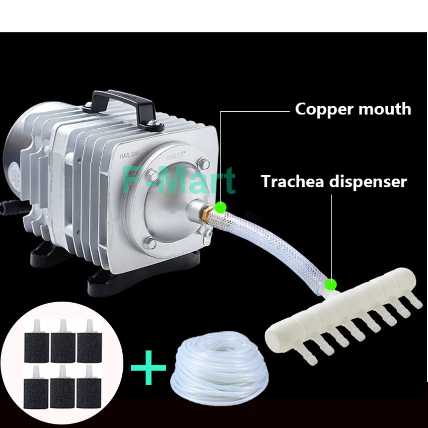 Máy sục sủi oxy  HaiLea ACO 208 25W siêu êm, bền đẹp, cung cấp đủ dưỡng khí giúp cá nhanh lớn. BH uy tín