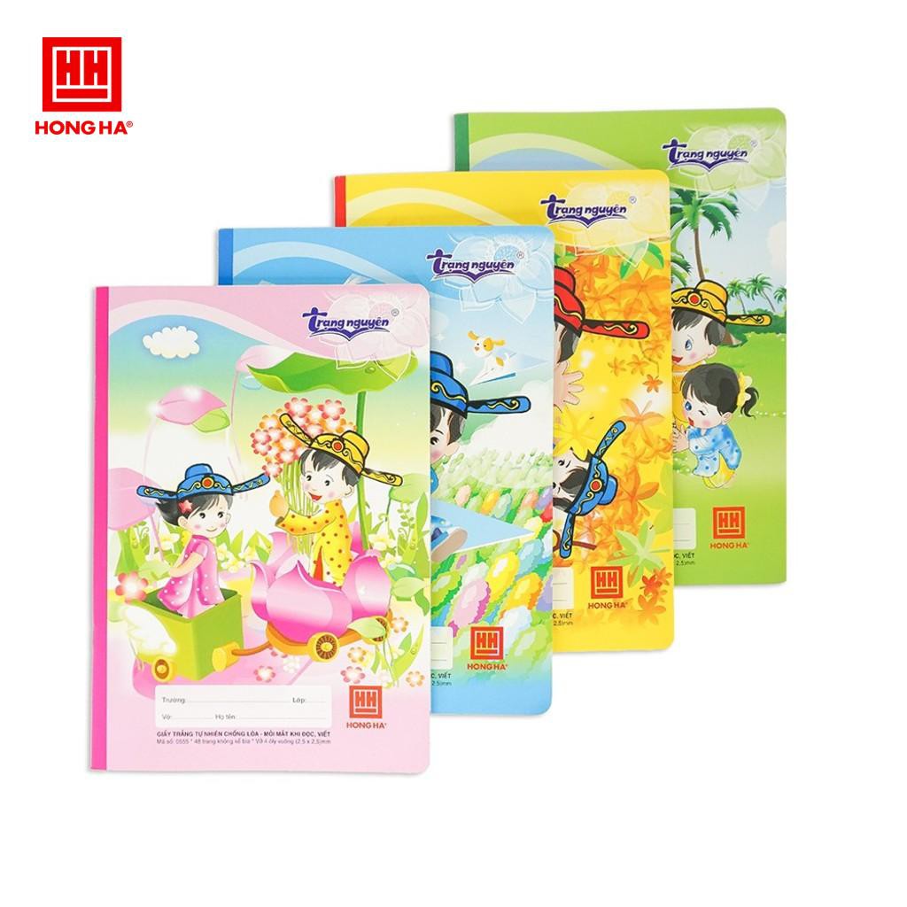 10 quyển Vở ô ly Hồng Hà Trạng Nguyên 4 ô ly 48 trang mã 0555