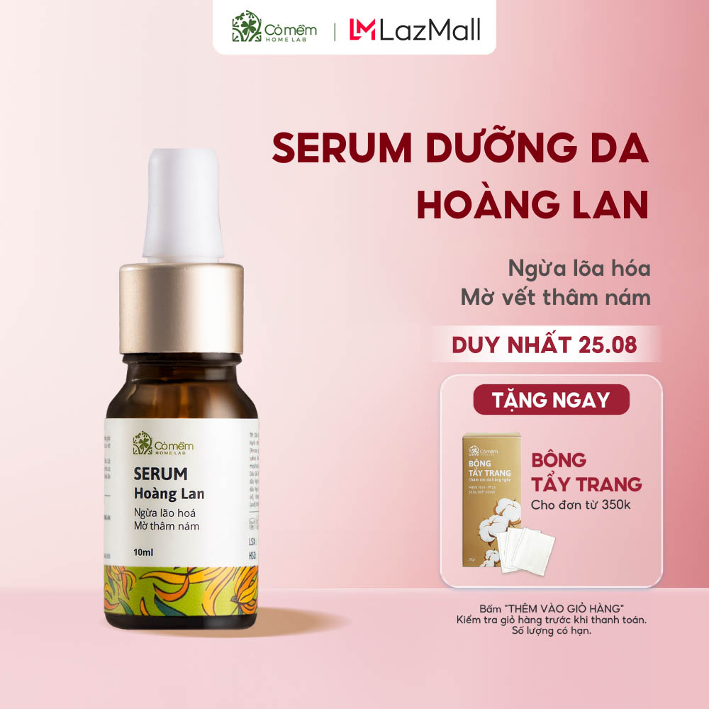 Serum Dưỡng Da Đêm Hoàng Lan Giảm Thâm Mụn Ngăn Ngừa Nám Da Ngừa Mụn Cỏ Mềm Homelab 10ml