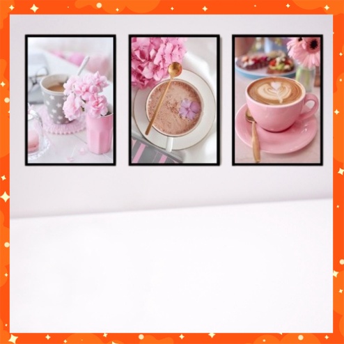 Tranh treo tường Tranh trang trí quán trà sữa, quán cà phê, tranh dán tường decor quán, T78