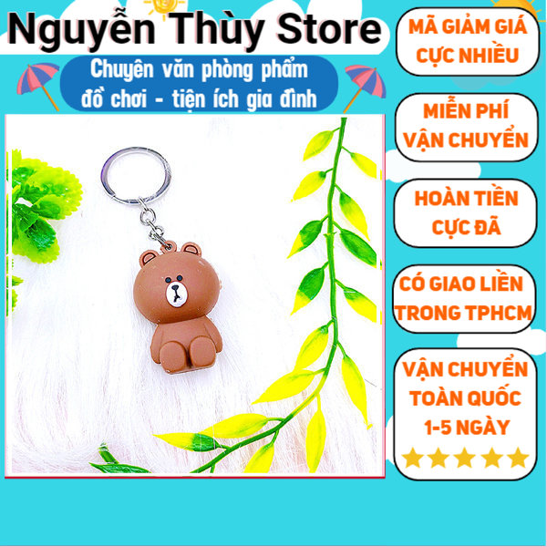 Móc khóa hình gấu nâu - nguyễn thuỳ store