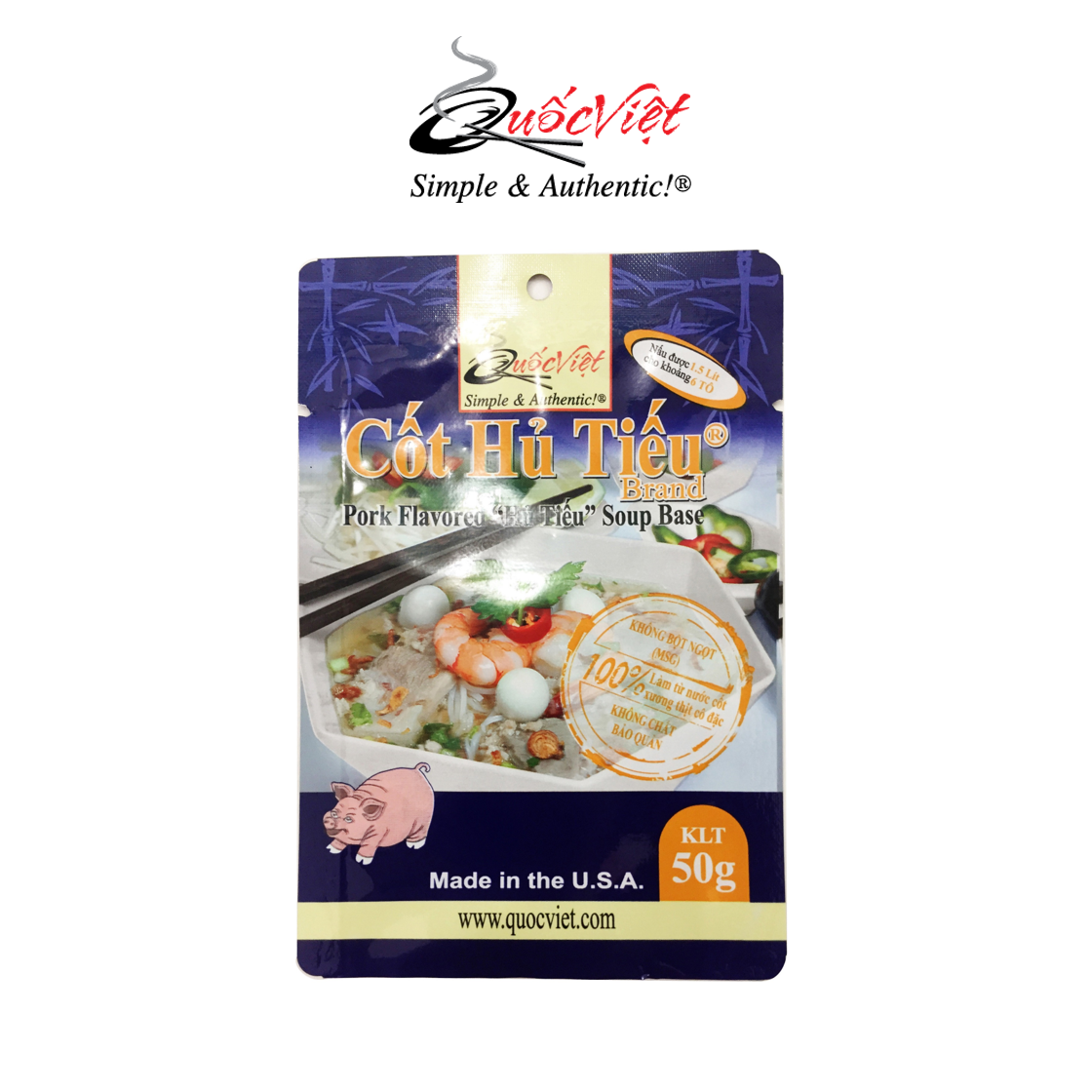 Gia vị Cốt hủ tiếu Quốc Việt - Cốt Súp Hũ Tiếu - Gói 50g - VN10505