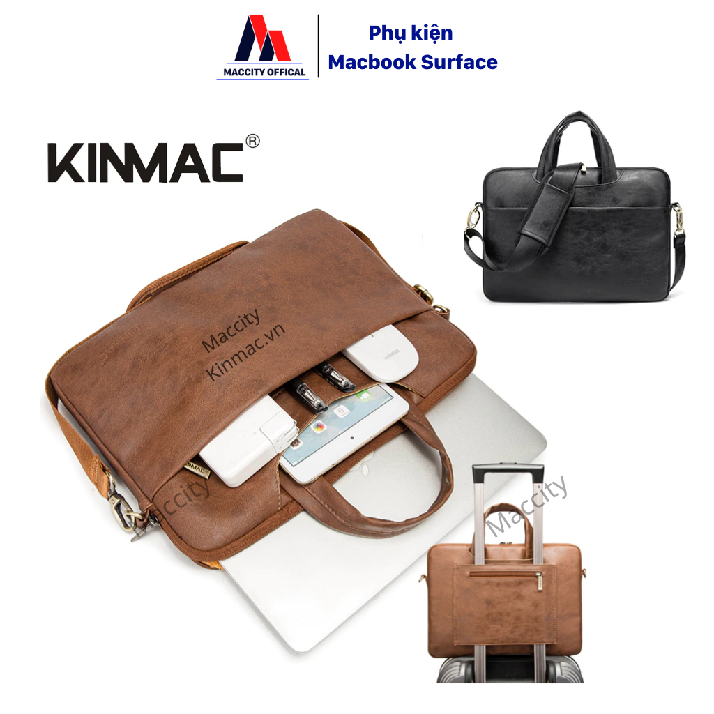 Túi chống sốc laptop, macbook da PU sang trọng chính hãng KINMAC - km05