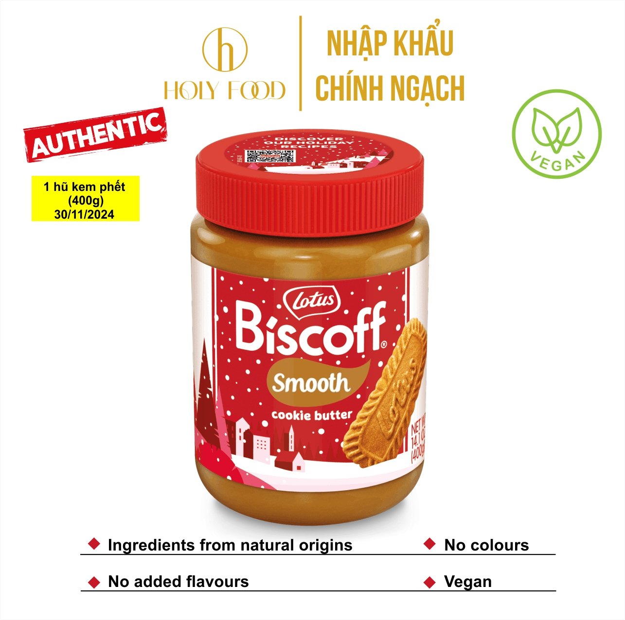 Kem phết bánh Lotus Biscoff Spread thơm ngon hương vị quế 400g - Xuất xứ Bỉ