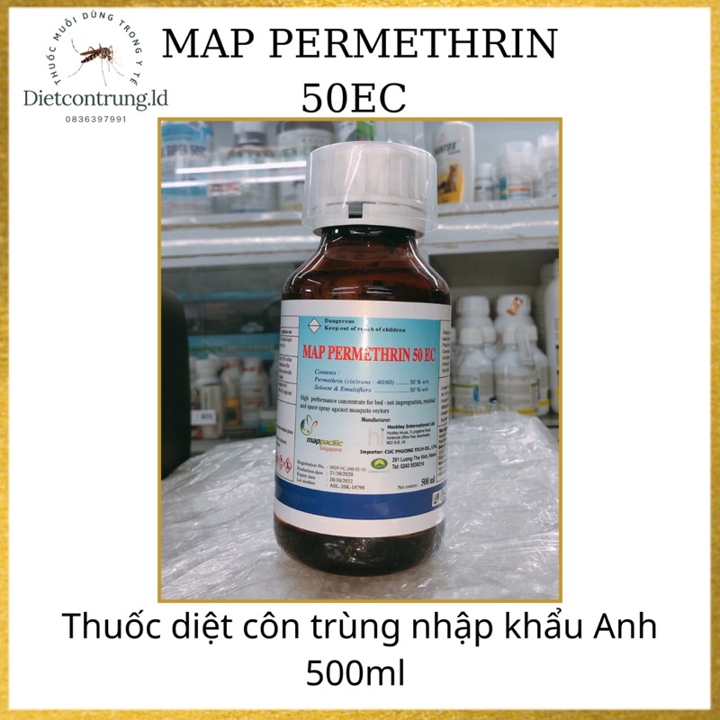 Thuốc diệt muỗi nhập khẩu anh quốc map permethrin 50ec - chai 500ml