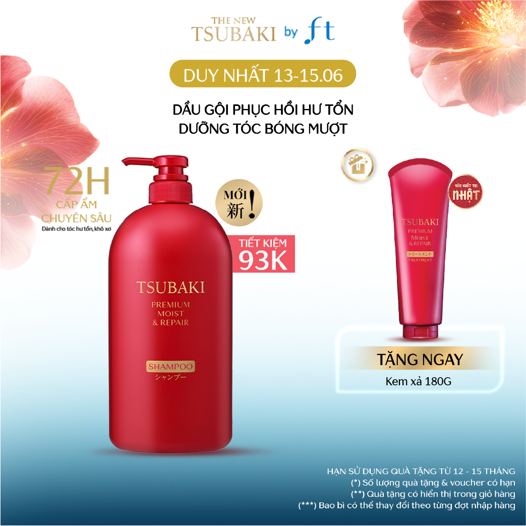 Dầu gội Phục hồi bóng mượt TSUBAKI PREMIUM MOIST REPAIR SHAMPOO 1000ML