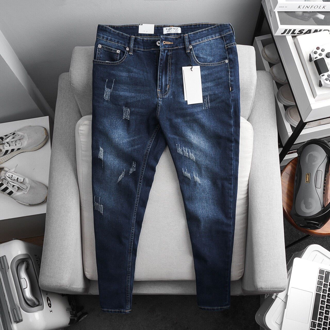 Quần Bò Nam Xuất Xịn 3 Màu Jean Nam Ôm Chân Cao Cấp Co Giãn