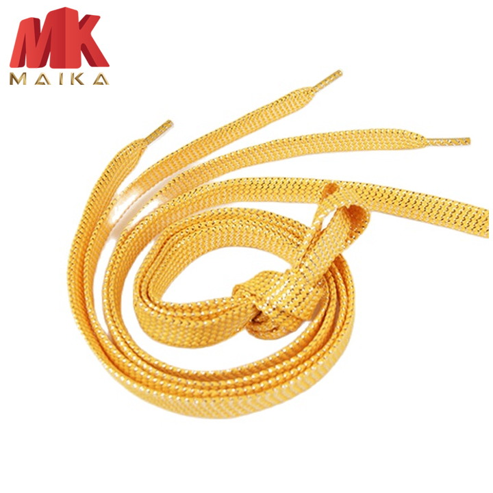 (1 đôi) - Dây Buộc Giày Sợi Dẹt Màu Vàng Kim Tuyến Bạc MKPK11 110cm - dây giày nam nữ, dây giày thể thao dẹt, dây buộc giày thời trang, dây giày dù, dây dù, dây giày phượt, dây giày vải MK MAIKA