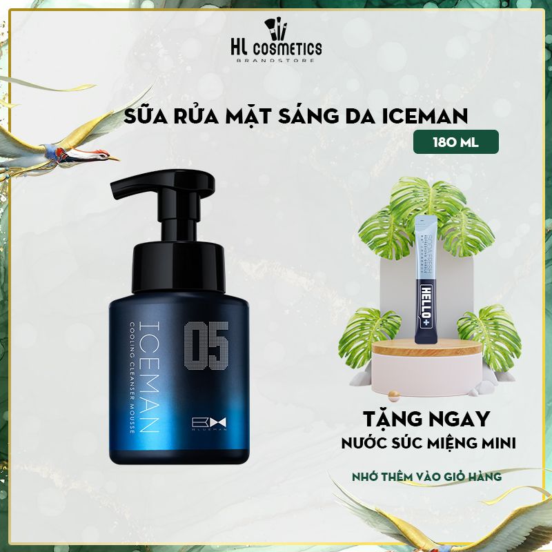 Sữa Rửa Mặt Tạo Bọt Nam Iceman BLUEMAN Chính Hãng Ngừa Mụn & Làm Sạch Da 180ml ZL176