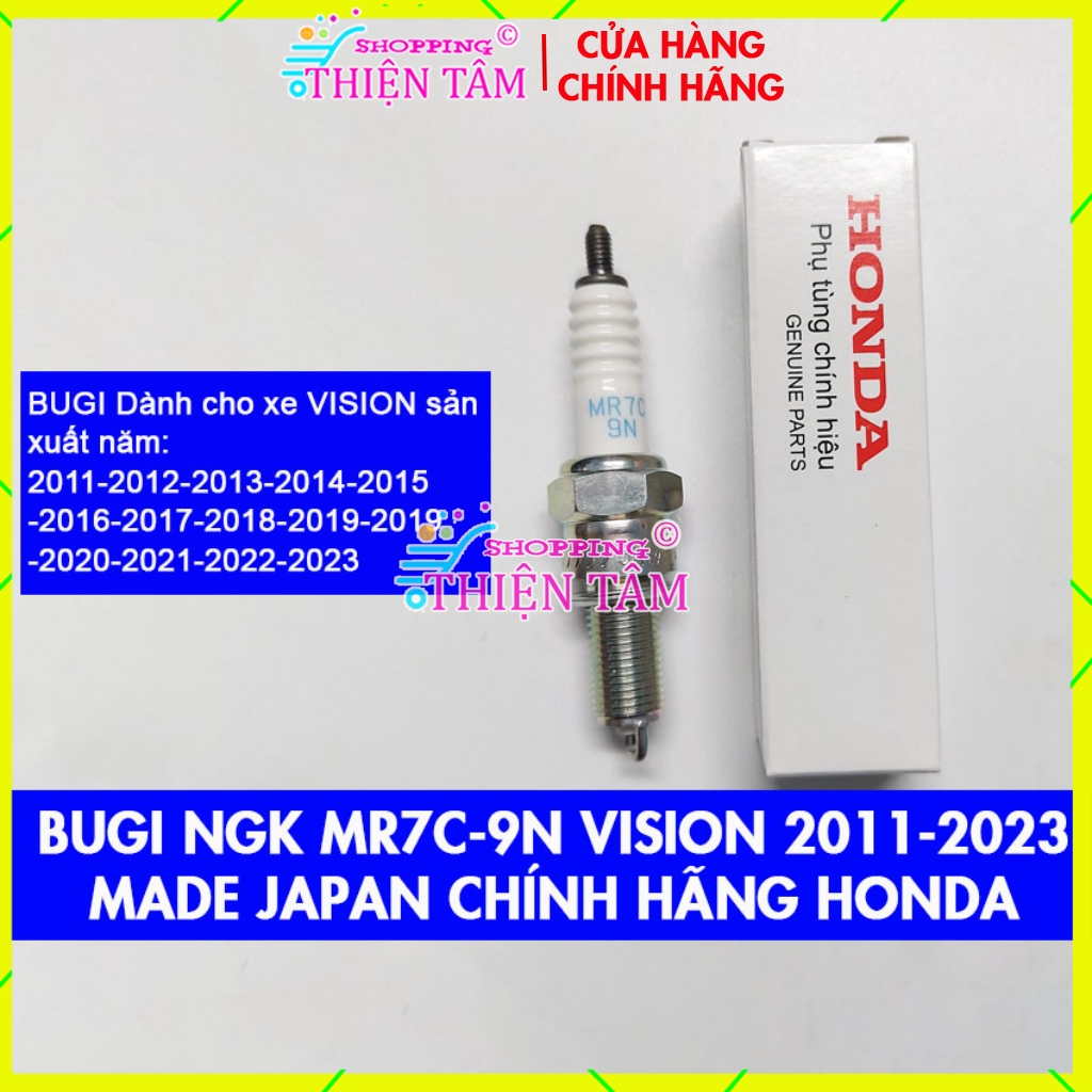Bugi mr7c-9n xe máy vision 2011-2012-2013-2014-2015 -2016-2017-2018-2019-2019 -2020-2021-2022-2023 chính hãng honda made in japan